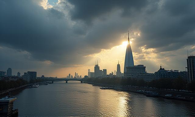 Storm clouds over a modern cityscape representing unpredictable legal events