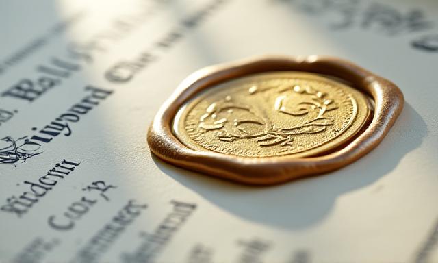 A secure legal document with a gold wax seal representing an NDA